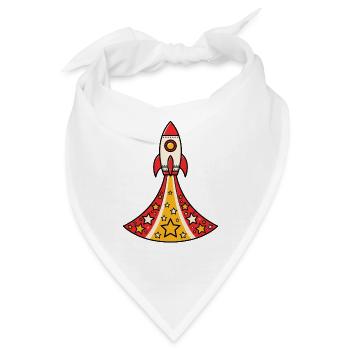Rakete startet nach oben mit Sternen Vektor Shirt - Bandana - Weiß - Vorne