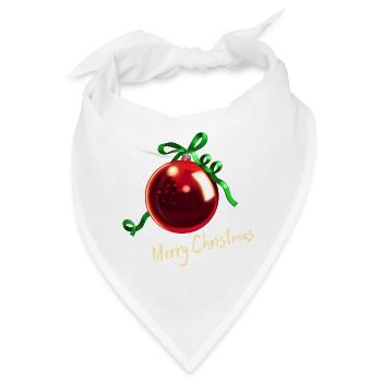 Christbaumkugel Rot - Merry Christmas - Bandana - Weiß - Vorne