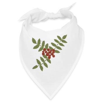 Karmesinrote Vogelbeeren auf Green Branch - Bandana - Weiß - Vorne