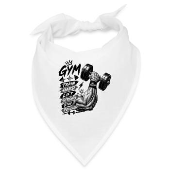 Train Hard Fitness Motivation - Bandana - Weiß - Vorne