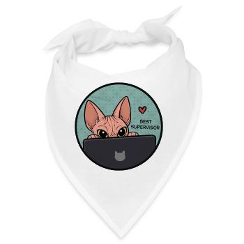 Beste Supervisor Katze - Sphynx Cat  - Bandana - Weiß - Vorne