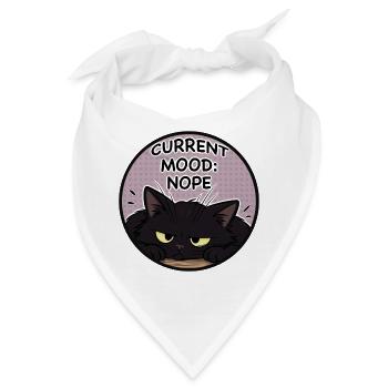 Aktuelle Stimmung: Nein, Katze - Bandana - Weiß - Vorne