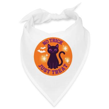 Halloween Katze No Trick Just Treat - Bandana - Weiß - Vorne