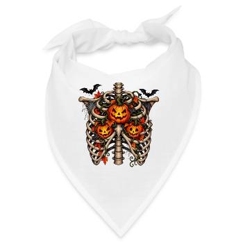 Halloween-Rippen mit Kürbis - Bandana - Weiß - Vorne