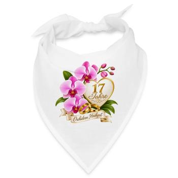 17.Hochzeitstag , Orchideen Hochzeit 17 Jahre - Bandana - Weiß - Vorne