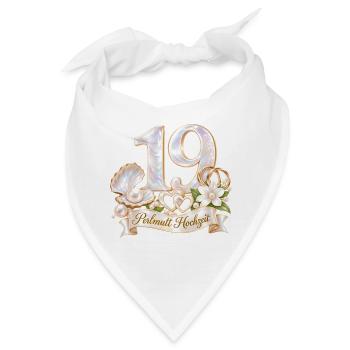 19.Hochzeitstag , Perlmutt Hochzeit 19 Jahre - Bandana - Weiß - Vorne