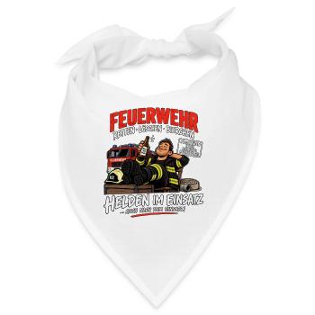 Feuerwehr - Retten - Löschen - Bierchen - Bandana - Weiß - Vorne