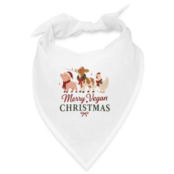 Merry Vegan Christmas - Bandana - Weiß - Vorne