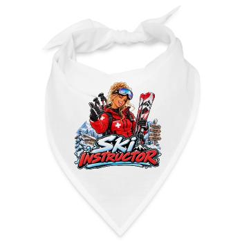 Dynamischer Skilehrer - Bandana - Weiß - Vorne