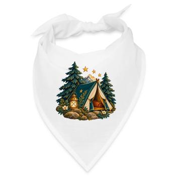 Lager zwischen Kiefern und Sternen - Bandana - Weiß - Vorne