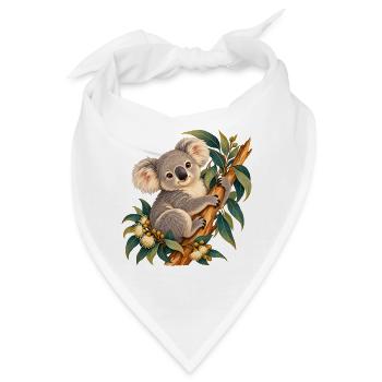 Zarter Koala zwischen Ästen und Blättern - Bandana - Weiß - Vorne