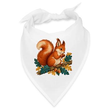 Herbsthörnchen auf Ast - Bandana - Weiß - Vorne