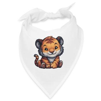 Tiger Jungtier Illustration - Bandana - Weiß - Vorne
