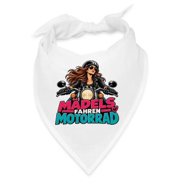 Mädels fahren Motorrad - Bandana - Weiß - Vorne