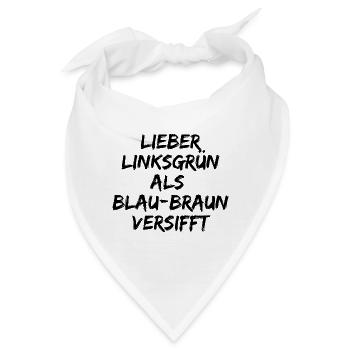 LIEBER LINKSGRÜN ALS BLAU-BRAUN VERSIFFT, FCK NZS - Bandana - Weiß - Vorne
