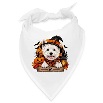 West Highland Terrier mit Halloween-Hut - Bandana - Weiß - Vorne