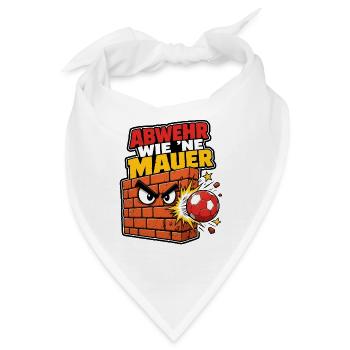 Abwehr wie ne Mauer Handball Spruch Cartoon Shirt - Bandana - Weiß - Vorne