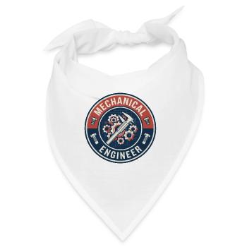 Vintage Mechanical Engineer Bauplan-Zahnräder-Abzeichen - Bandana - Weiß - Vorne