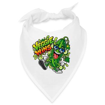 Veggie Wins Gurke - Bandana - Weiß - Vorne