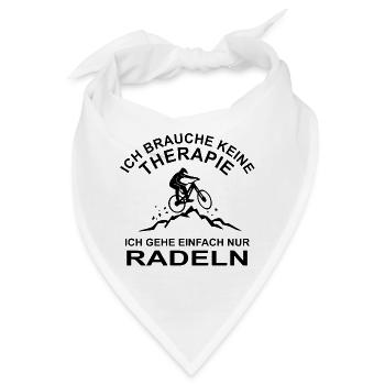Radeln - Ich brauche keine Therapie - Bandana - Weiß - Vorne