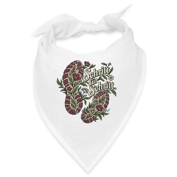 Schritt für Schritt – Laufmotiv - Bandana - Weiß - Vorne