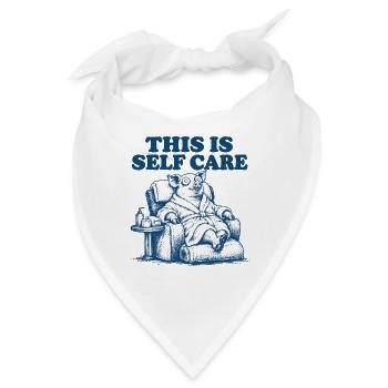 Selbstfürsorge-Bär in Entspannungsmodus - Bandana - Weiß - Vorne