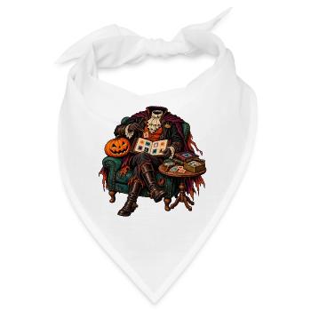 Halloween Tarotmeister im Samtstuhl - Bandana - Weiß - Vorne