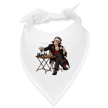 Vampirischer Gentleman am Schach - Bandana - Weiß - Vorne