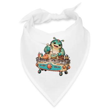 Retro Koch Drachenmeister - Bandana - Weiß - Vorne
