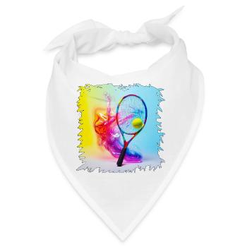 Farbenexplosion Tennisracket - Bandana - Weiß - Vorne