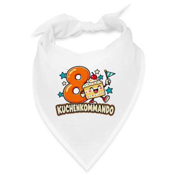 8 Geburtstag – Kuchenkommando - Bandana - Weiß - Vorne