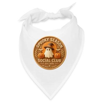 Geisternacht und Kürbisse - Bandana - Weiß - Vorne