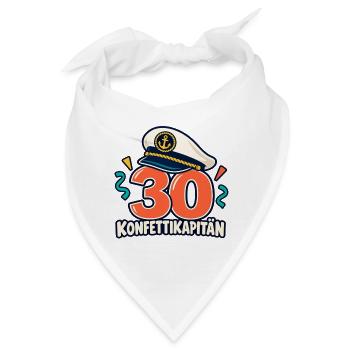 30 Geburtstag – Konfettikapitän - Bandana - Weiß - Vorne