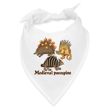 Stachelschwein-Mittelalter-Trio - Bandana - Weiß - Vorne