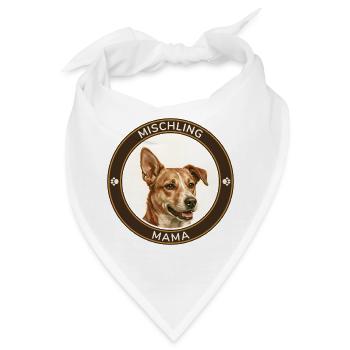 Mischlings-Mama Porträt - Bandana - Weiß - Vorne