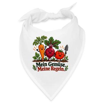 Mein Gemüse meine Regeln - Bandana - Weiß - Vorne