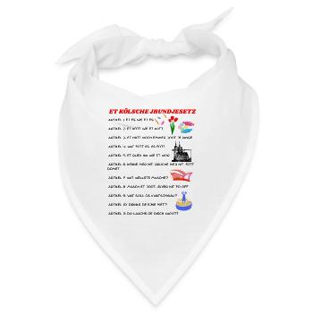 Kölsches Grundgesetz lustige Geschenkidee  - Bandana - Weiß - Vorne