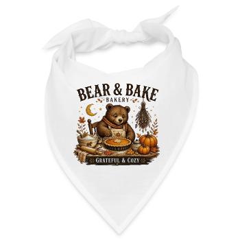 Bear Bake Gemütliche Herbstbäckerei - Bandana - Weiß - Vorne