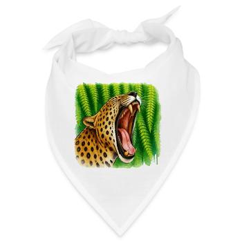 Leopard im Dschungel im Farbenspiel - Bandana - Weiß - Vorne