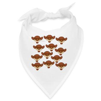 Niedlicher Spatzenkopf - Bandana - Weiß - Vorne