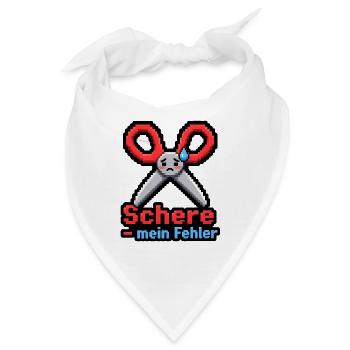 Schere mein Fehler Pixel Art Retro Gaming Shirt - Bandana - Weiß - Vorne