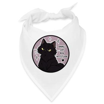 Kleine Katze Große Attitüde - Bandana - Weiß - Vorne