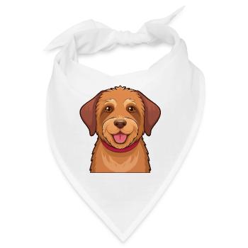  Hellbrauner Zottelhund - Bandana - Weiß - Vorne