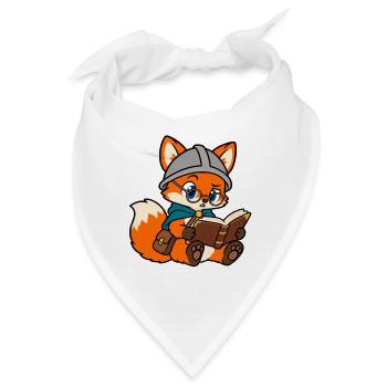 Süßer Lesefuchs mit Brille - Bandana - Weiß - Vorne