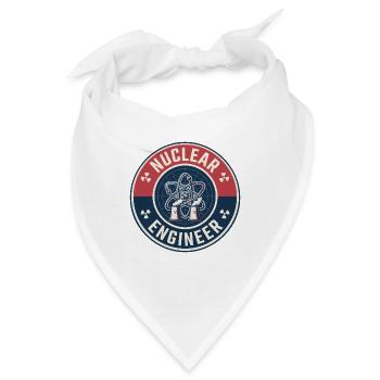 Vintage Nuclear Engineer Atom Kühlturm-Abzeichen - Bandana - Weiß - Vorne