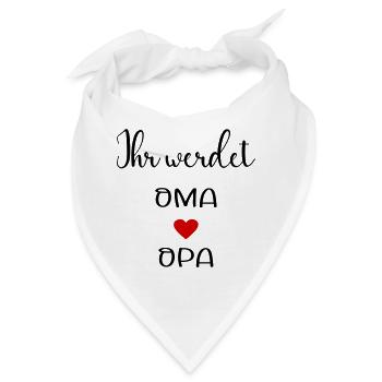 Oma Opa Babymitteilung - Bandana - Weiß - Vorne