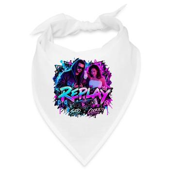 REPLAY – SATO x COOKIE | Neon Streetwear - Bandana - Weiß - Vorne