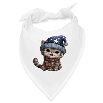 Kleines Sternenkätzchen im Winter - Bandana - Weiß - Vorne