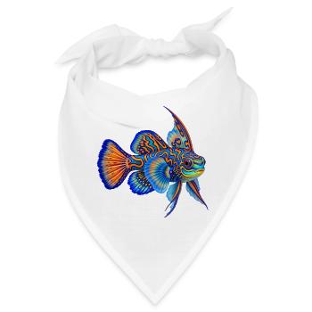 Mandarinfisch - Bandana - Weiß - Vorne