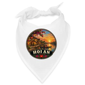 Himalaya Vietnam Küste Boote Sonnenuntergang - Bandana - Weiß - Vorne